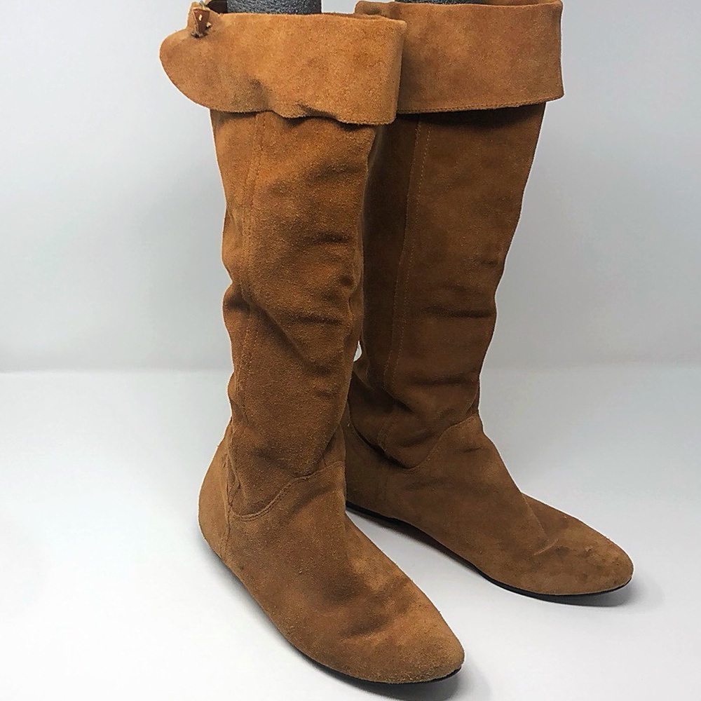Tan suede tall boots